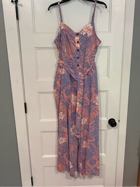 Margaritaville Pink and Lavender Floral Jumpsuit